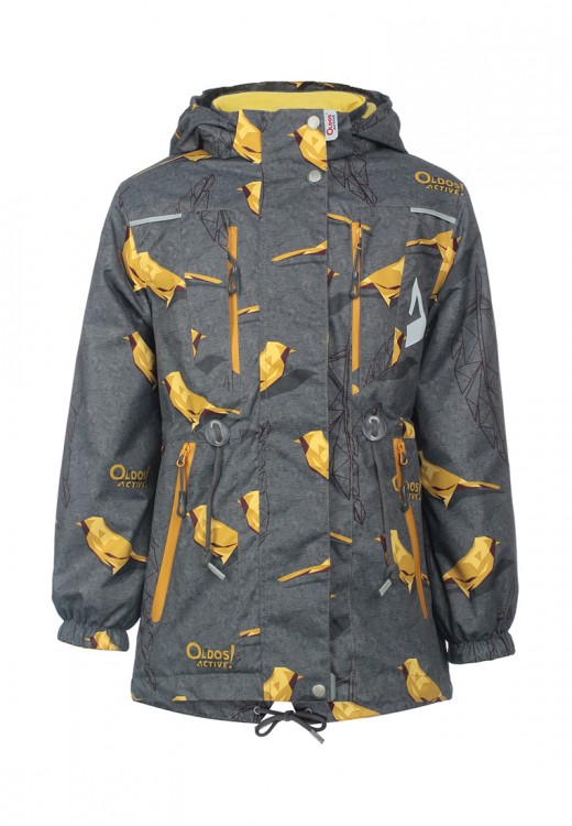 Куртка для девочки Oldos (арт. Рэйна, цвет серый меланж золотой)
