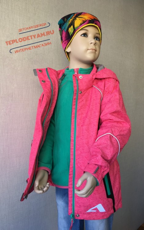Куртка 3 в 1 для девочки Oldos (арт. Амалия, цвет розовый меланж)