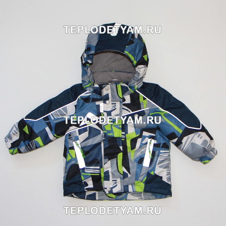 Куртка для мальчика Oldos (арт. Нарден, цвет серый ярко-зеленый) 