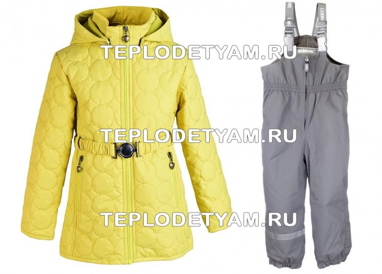 Сборный комплект для девочки: куртка Crockid (32039-2h) + Lenne 17239, цвет желтый и серый