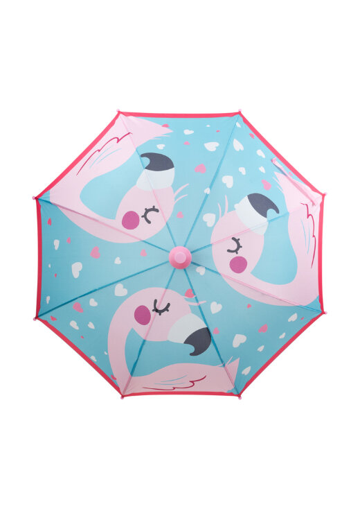 Зонт-трость для девочки Oldos Фло бирюзовый розовый