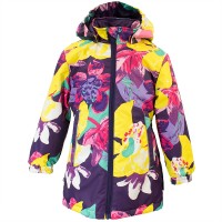 Куртка для девочки Huppa (арт. 17880010-81373 June, цвет фиолетовый с лилиями)