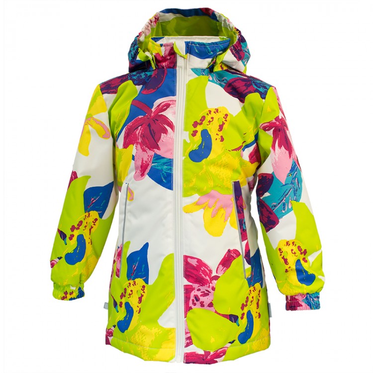 Куртка для девочки Huppa (арт. 17880010-81320 June, цвет белый с лилиями)