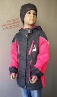 Куртка для девочки Oldos (арт. Лана, цвет серый меланж розовый неон)