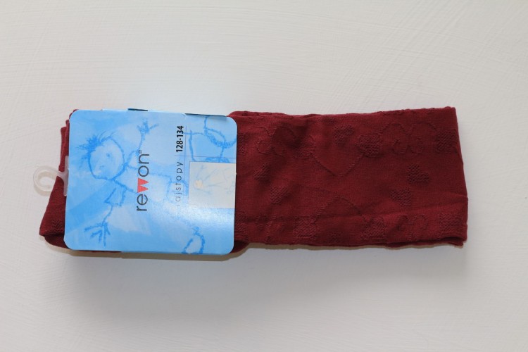 Хлопчатобумажные колготки Rewon для девочки (арт.503 004, цвет бордовый)