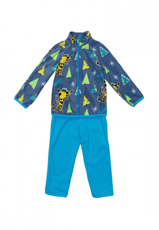 Флисовый костюм для мальчика Oldos (мод. Джак, цвет серый голубой)